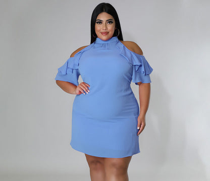 Robe courte col rond manches courtes - Chic&Shines