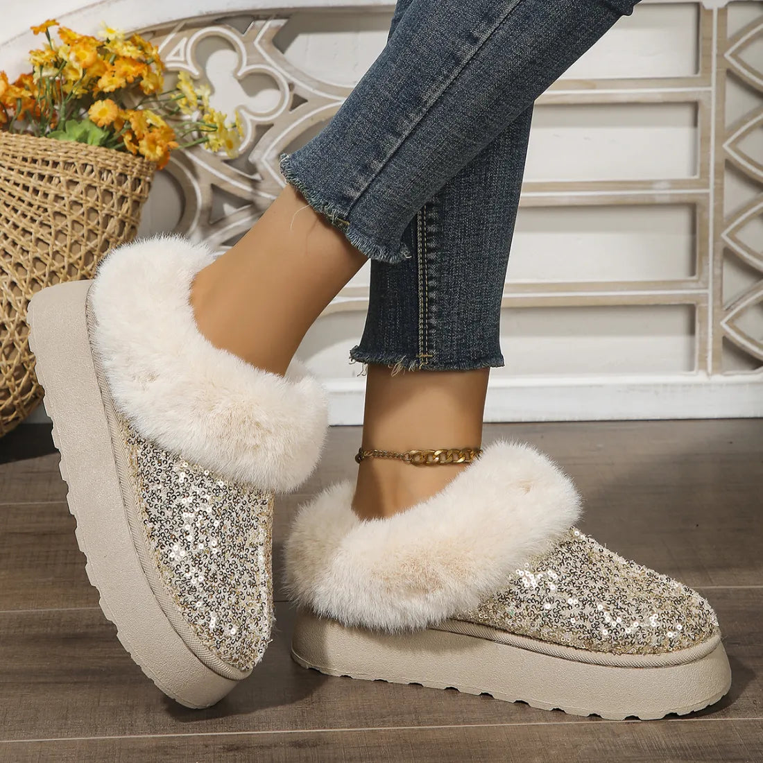chaussures automne hiver à paillettes - Chic&Shines