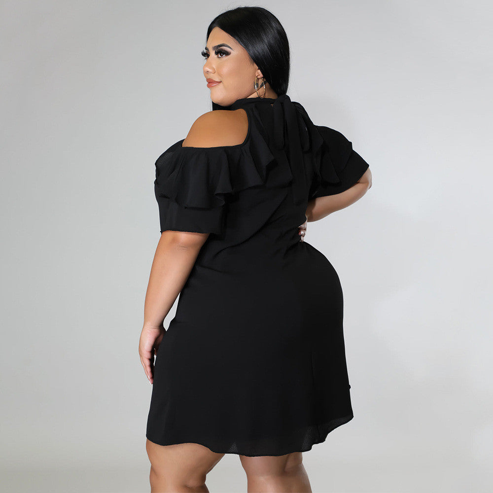 Robe courte col rond manches courtes - Chic&Shines