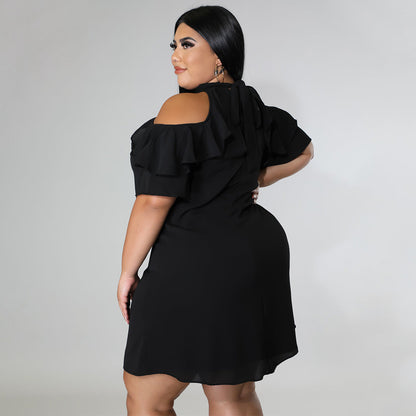 Robe courte col rond manches courtes - Chic&Shines