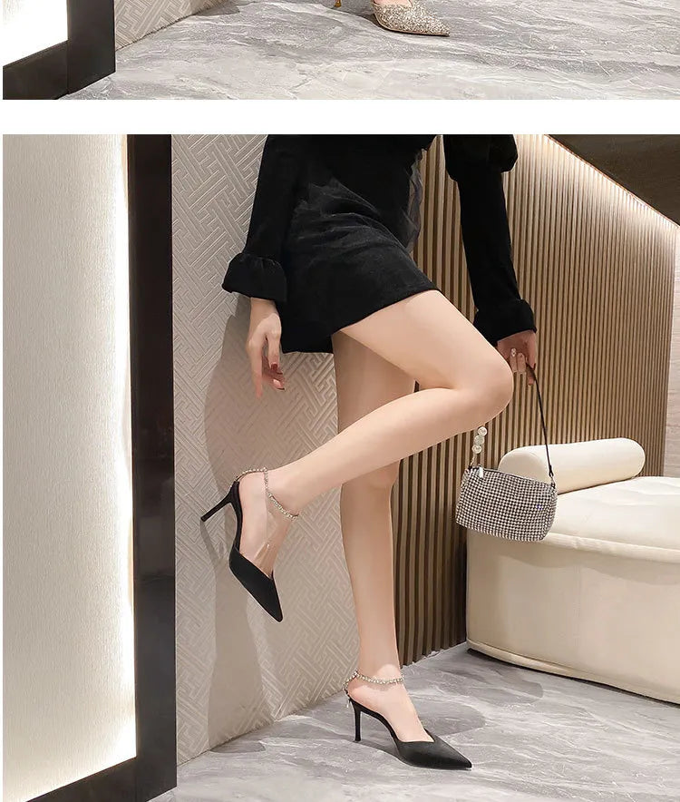 Talons Chaine cheville Paillettes Strass - Chic&Shines