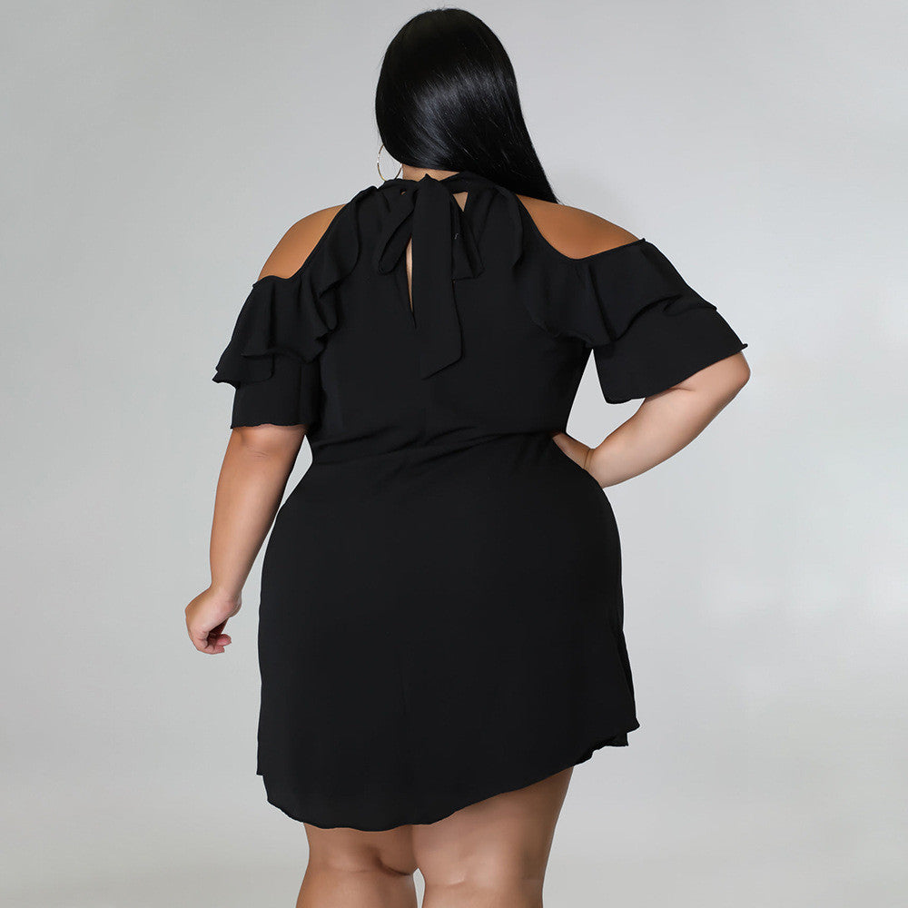 Robe courte col rond manches courtes - Chic&Shines