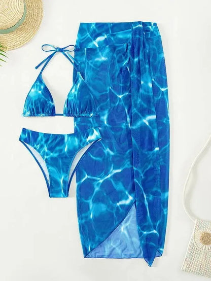 Ensemble maillot de bain bikini  trois pièces tie-dye - Chic&Shines