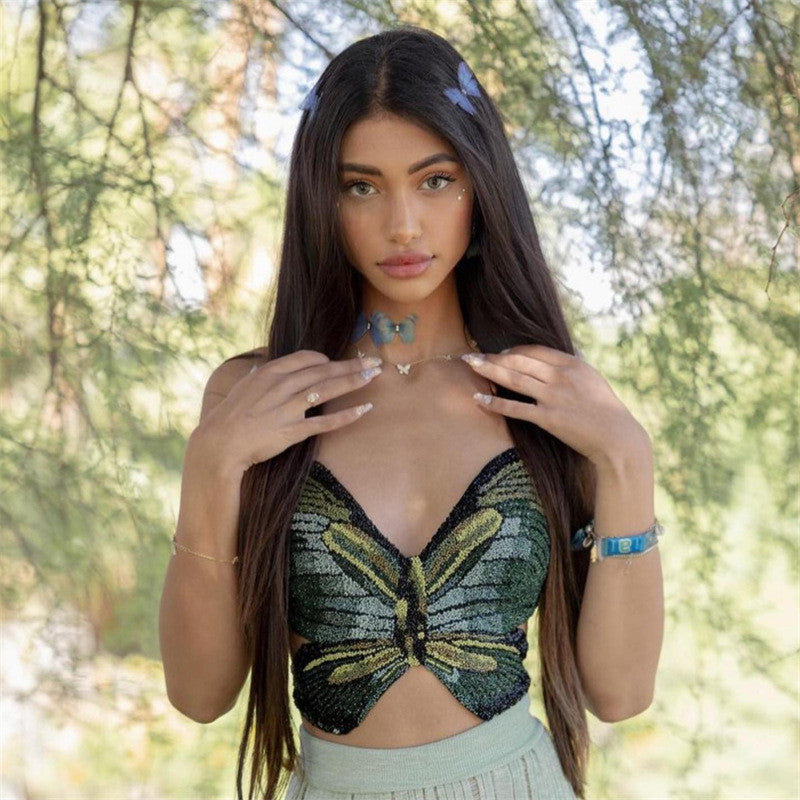 Crop top papillon à bretelles dos nu - Chic&Shines