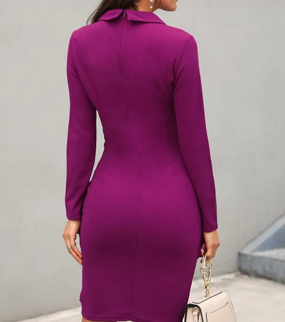 Robe Courte À Revers Élégante Manches Longues - Chic&Shines