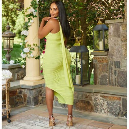 Robe longue moulante plissée sans manches - Chic&Shines