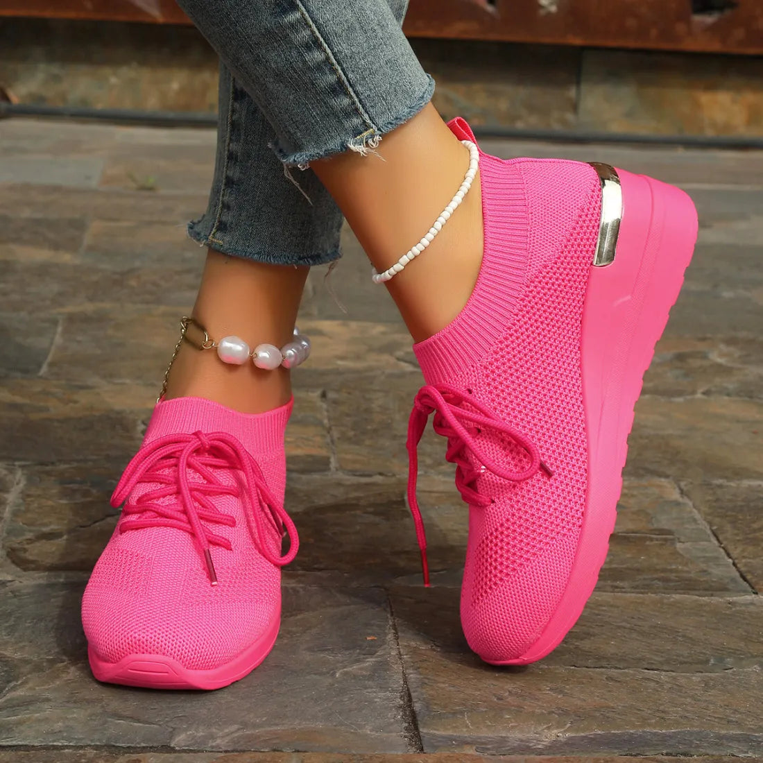 Basket à lacet respirante en maille décontractée - Chic&Shines