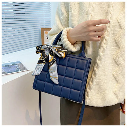 Sac A Main Carré Matelassé Déco Ruban - Chic&Shines