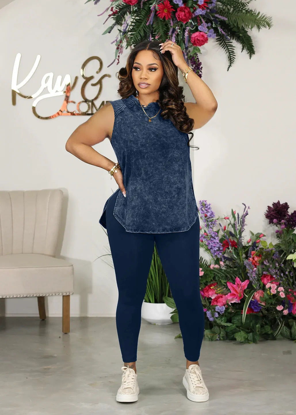 Ensemble Haut Sans Manches Pantalon Leggings - Chic&Shines