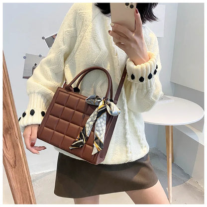 Sac A Main Carré Matelassé Déco Ruban - Chic&Shines