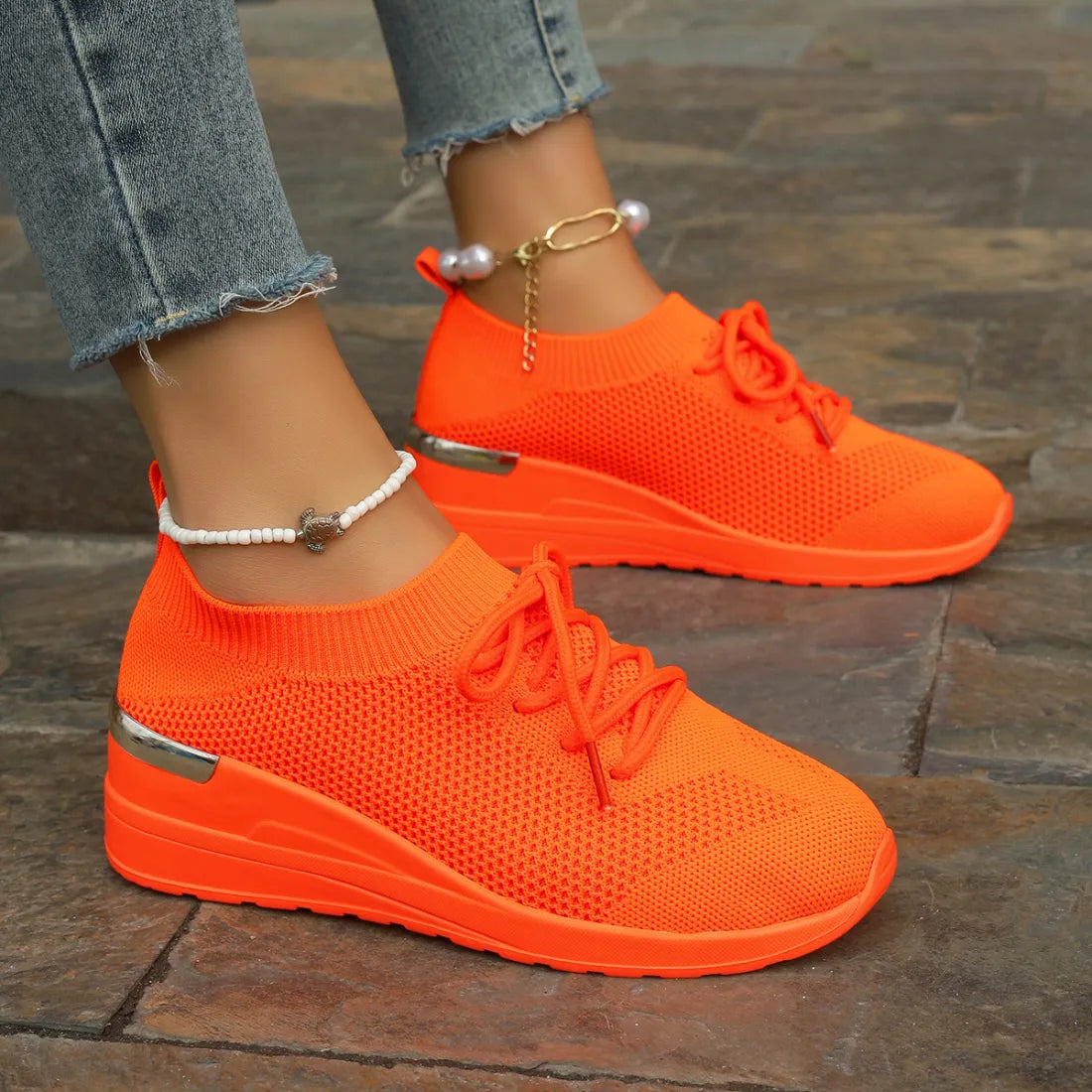 Basket à lacet respirante en maille décontractée - Chic&Shines