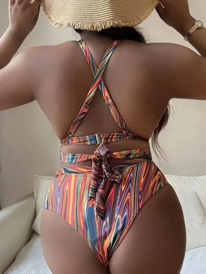 Maillot De Bain Bikini Taille Haute Licou - Chic&Shines
