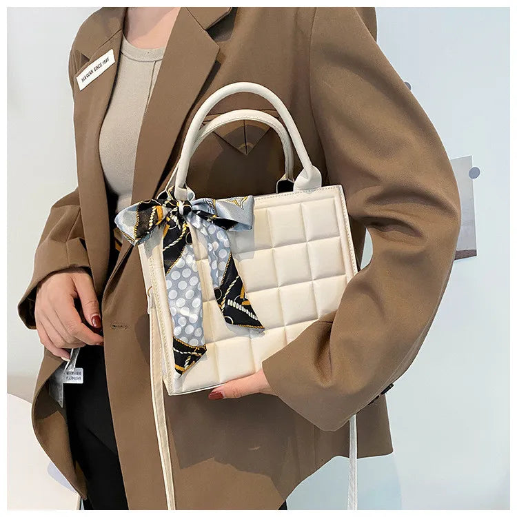 Sac A Main Carré Matelassé Déco Ruban - Chic&Shines