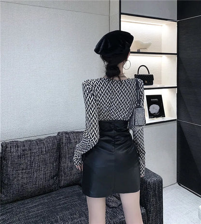 Jupe courte taille haute à lacet - Chic&Shines