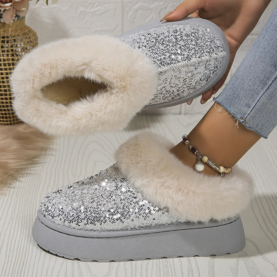 chaussures automne hiver à paillettes - Chic&Shines