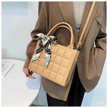 Sac A Main Carré Matelassé Déco Ruban - Chic&Shines