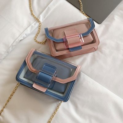 Sac Transparent Contraste Design Métal Chaîne Sangle - Chic&Shines