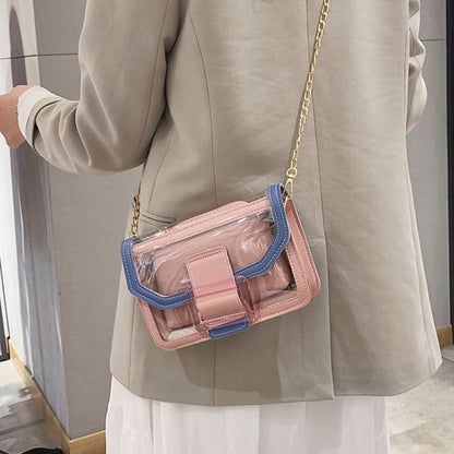 Sac Transparent Contraste Design Métal Chaîne Sangle - Chic&Shines