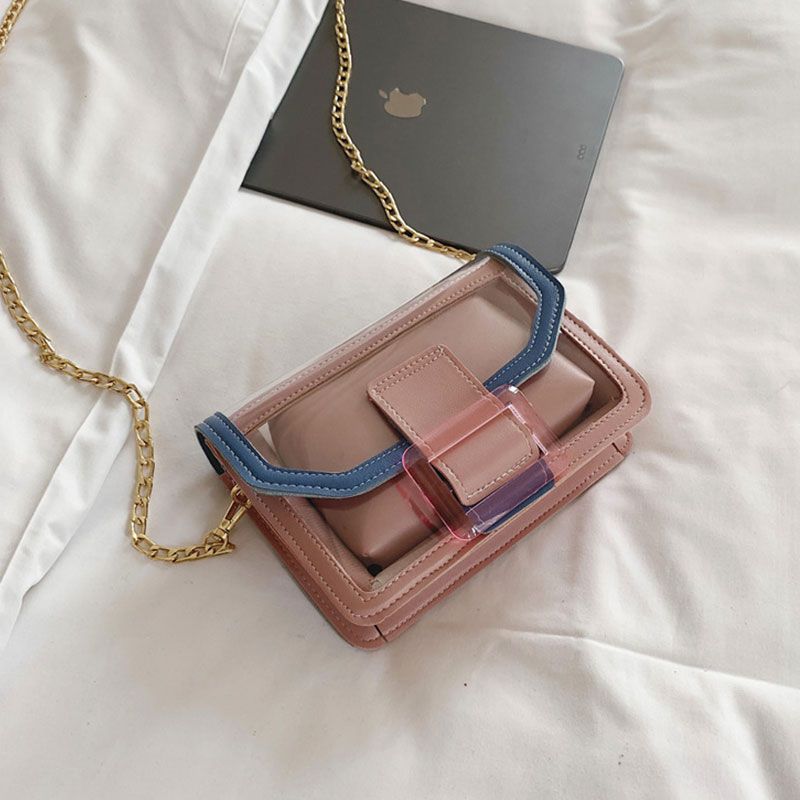 Sac Transparent Contraste Design Métal Chaîne Sangle - Chic&Shines