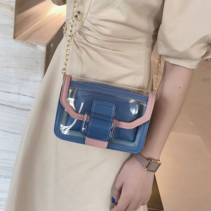 Sac Transparent Contraste Design Métal Chaîne Sangle - Chic&Shines