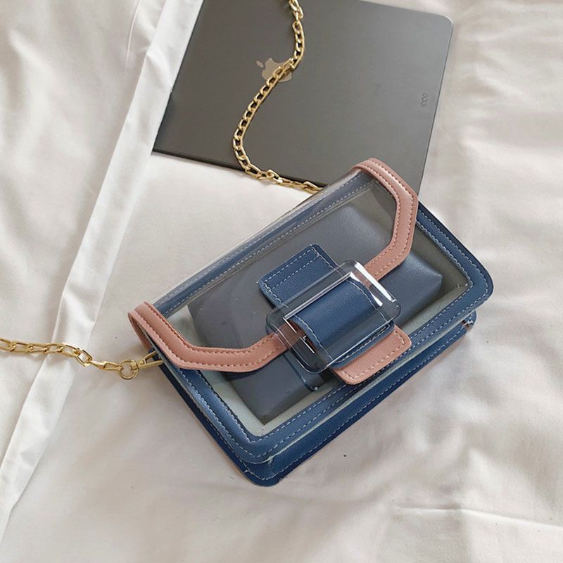 Sac Transparent Contraste Design Métal Chaîne Sangle - Chic&Shines