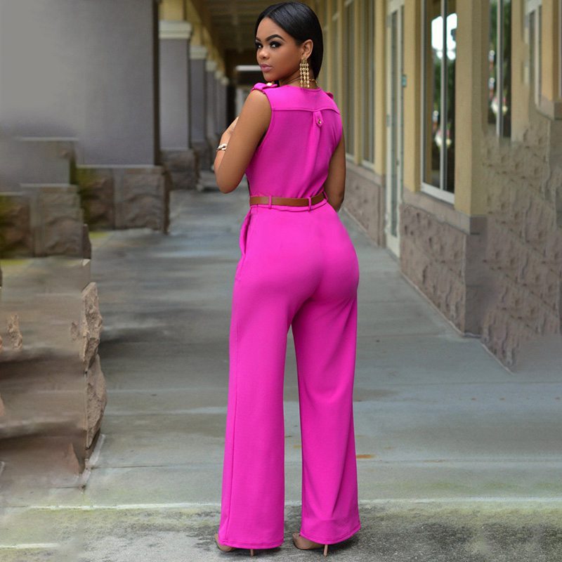 Combinaison pattes d'éléphant avec ceinture - Chic&Shines