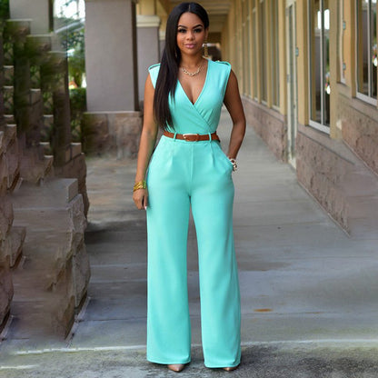 Combinaison pattes d'éléphant avec ceinture - Chic&Shines