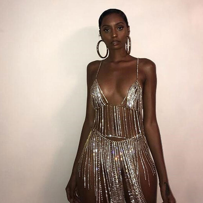 Ensemble chaine de corps en métal strass - Chic&Shines