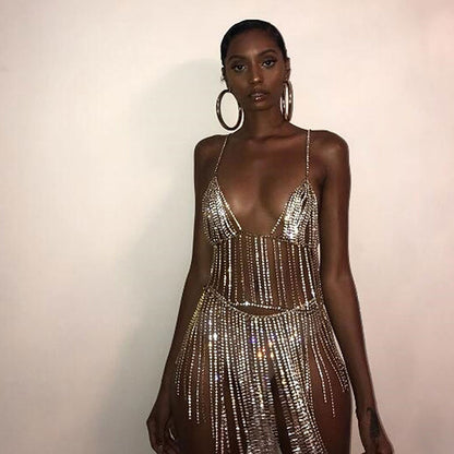 Ensemble chaine de corps en métal strass - Chic&Shines