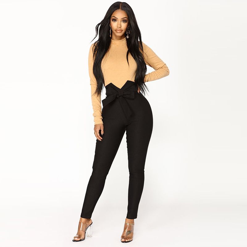 Jean crayon coupe slim à lacets design - Chic&Shines