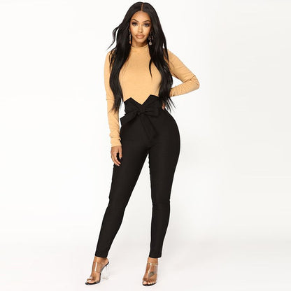 Jean crayon coupe slim à lacets design - Chic&Shines