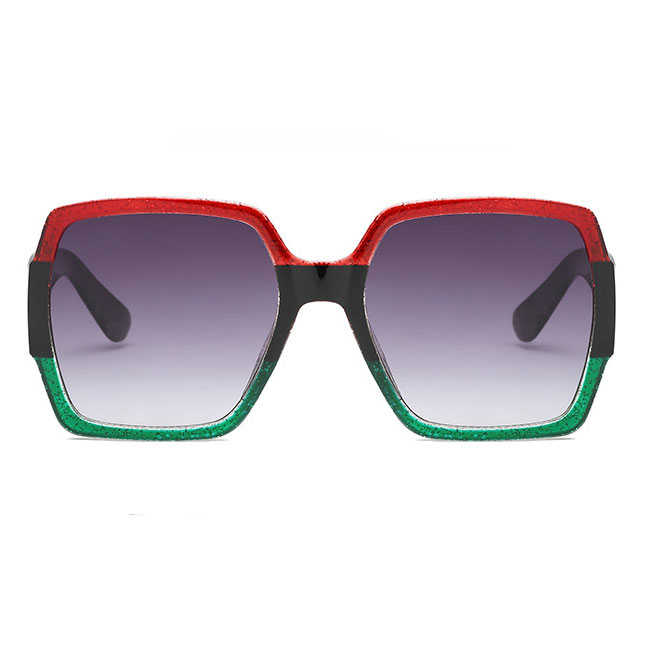 Lunettes de Soleil Rétro Grande Monture Double Couleur - Chic&Shines