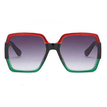 Lunettes de Soleil Rétro Grande Monture Double Couleur - Chic&Shines