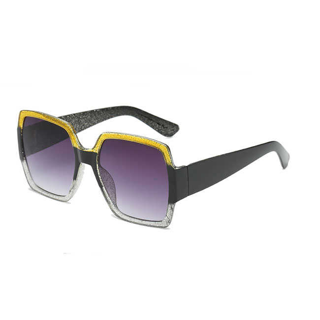 Lunettes de Soleil Rétro Grande Monture Double Couleur - Chic&Shines