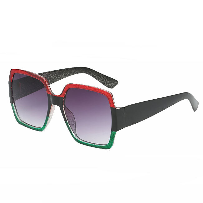 Lunettes de Soleil Rétro Grande Monture Double Couleur - Chic&Shines