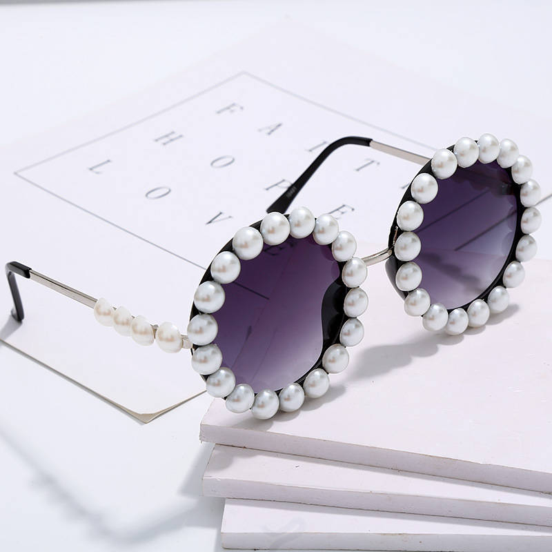 Lunettes de Soleil Ronde Cadre Perler - Chic&Shines