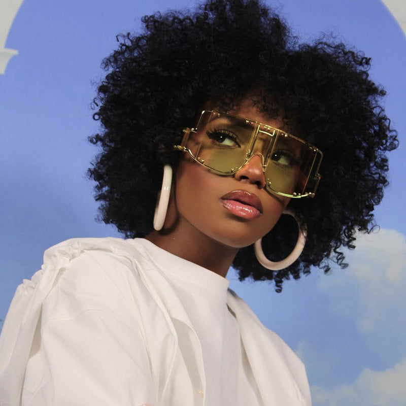 Lunettes de soleil à grande monture en métal - Chic&Shines