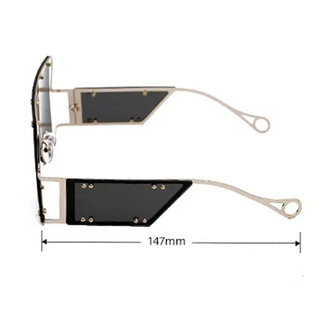 Lunettes de soleil à grande monture en métal - Chic&Shines