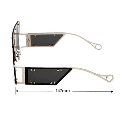 Lunettes de soleil à grande monture en métal - Chic&Shines