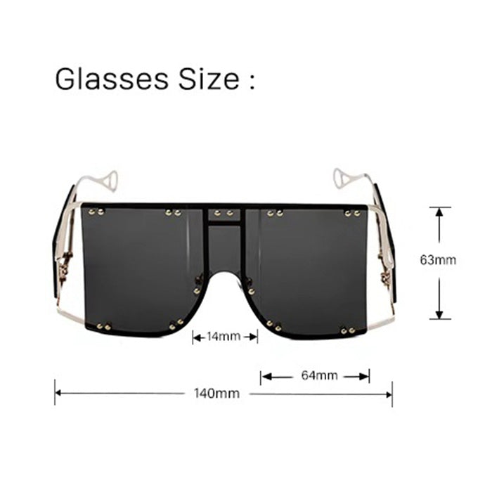 Lunettes de soleil à grande monture en métal - Chic&Shines