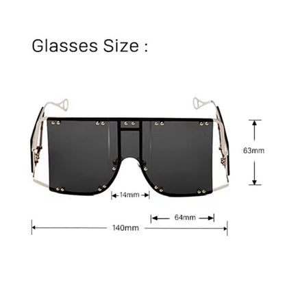 Lunettes de soleil à grande monture en métal - Chic&Shines