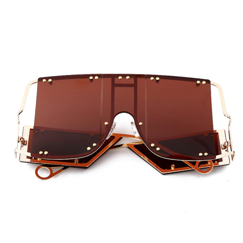 Lunettes de soleil à grande monture en métal - Chic&Shines