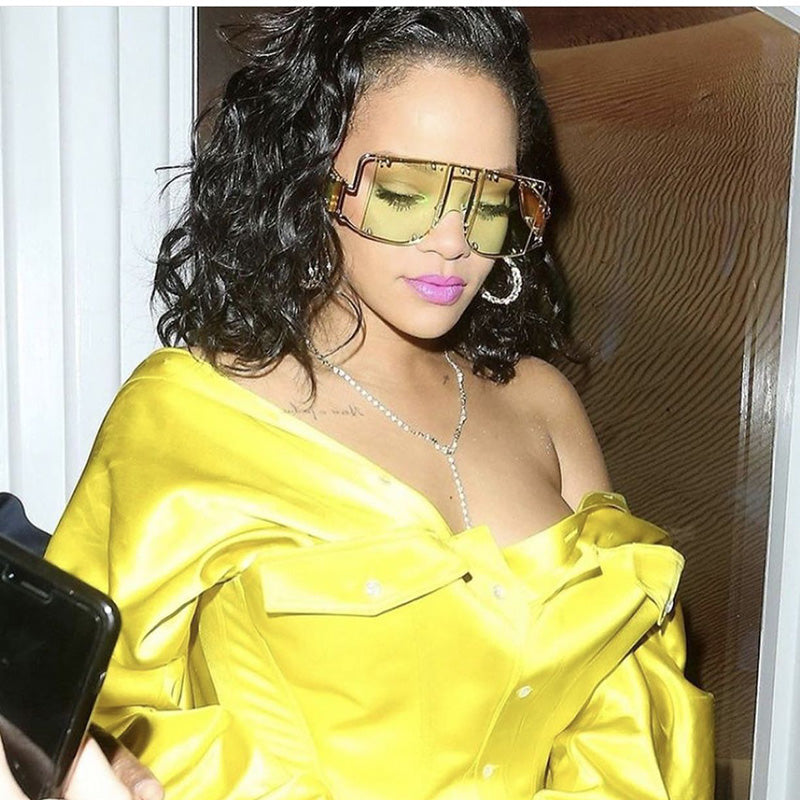 Lunettes de soleil à grande monture en métal - Chic&Shines