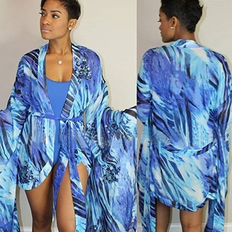 Ensemble maillot de bain une pièce avec kimono tie-dye - Chic&Shines