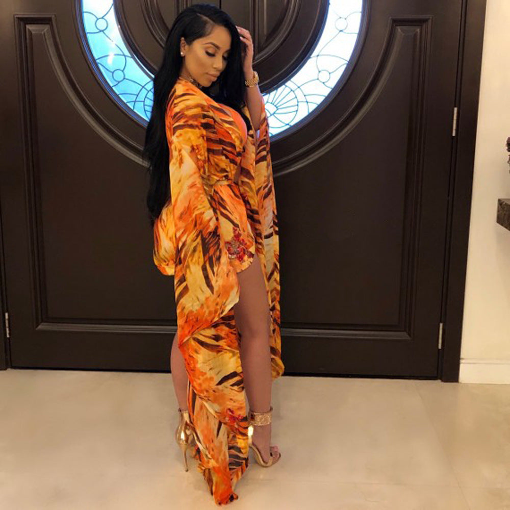 Ensemble maillot de bain une pièce avec kimono tie-dye - Chic&Shines