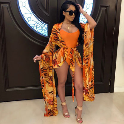 Ensemble maillot de bain une pièce avec kimono tie-dye - Chic&Shines