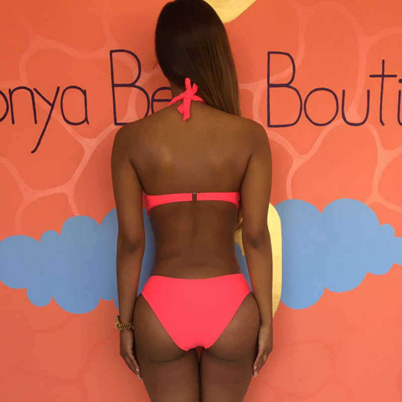 Maillot de bain deux pièces taille haute à lacet ajustable - Chic&Shines