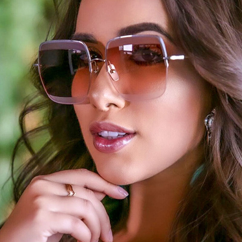 lunettes de soleil à demi-monture carrées - Chic&Shines