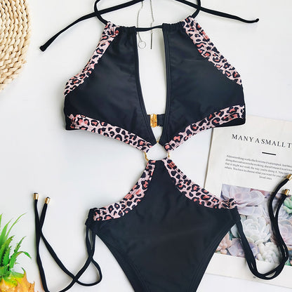 Maillot De Bain Une Pièce Sexy Lacets de couleur contrastée - Chic&Shines