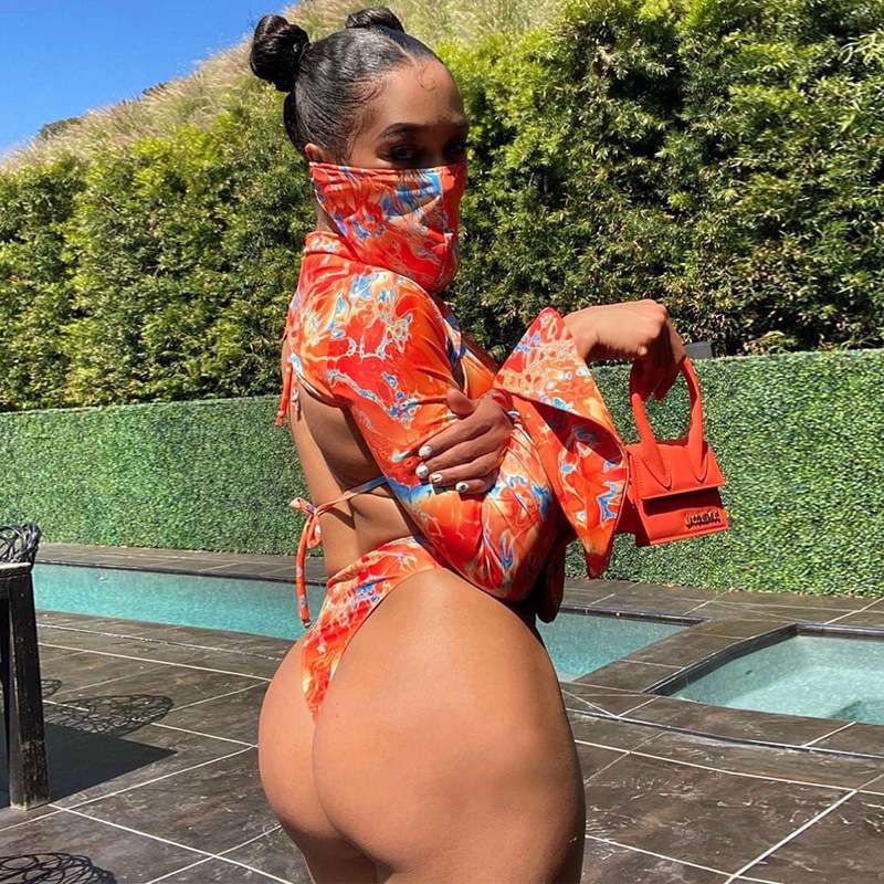 Maillot De Bain Deux Pièces Imprimé Graphique Aux Couleurs Vives - Chic&Shines